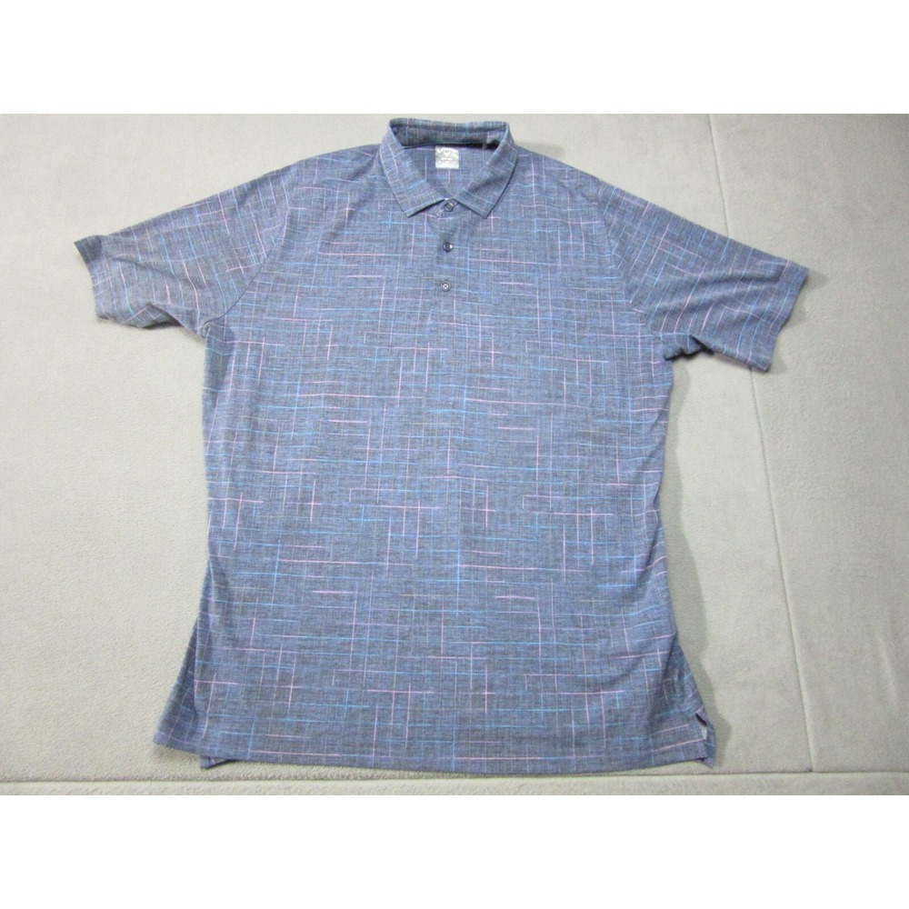 Callaway Polo Shirt Mens XL Blue Geometric Golf Opti-Dri Swing Tech Stretch